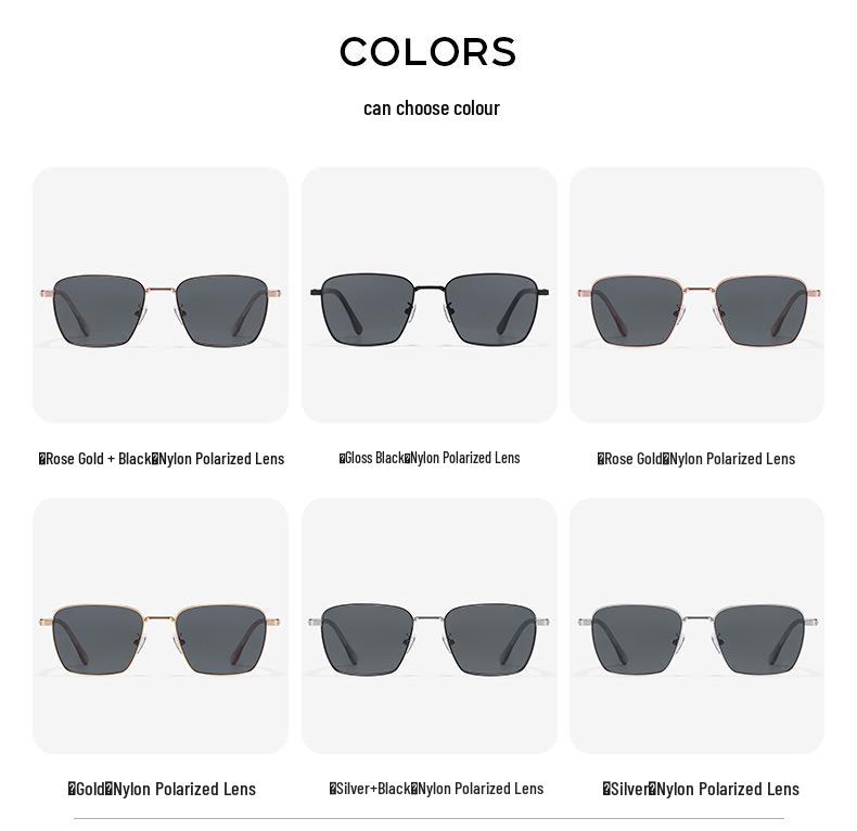 Unisex Nylon Polarized Retro Square Sunglasses - UV Protection for Driving