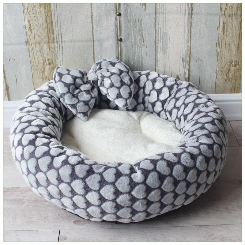 Питомник для домашних животных, мягкий круглый шезлонг для домашних животных для маленьких и средних собак, спальная подушка, теплое кошачье гнездо, корзина для щенка, плюшевый диван для чихуахуа