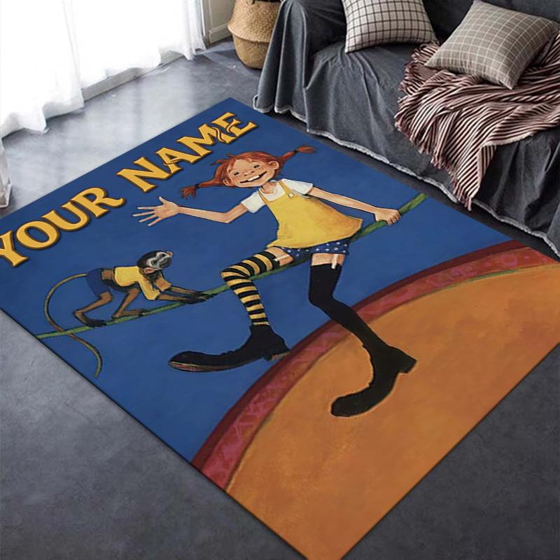 Custom Name Pippi Carpet Rug For Living Room Bedroom Home Sofa Decorationkids Play Nonslip Floor Mat