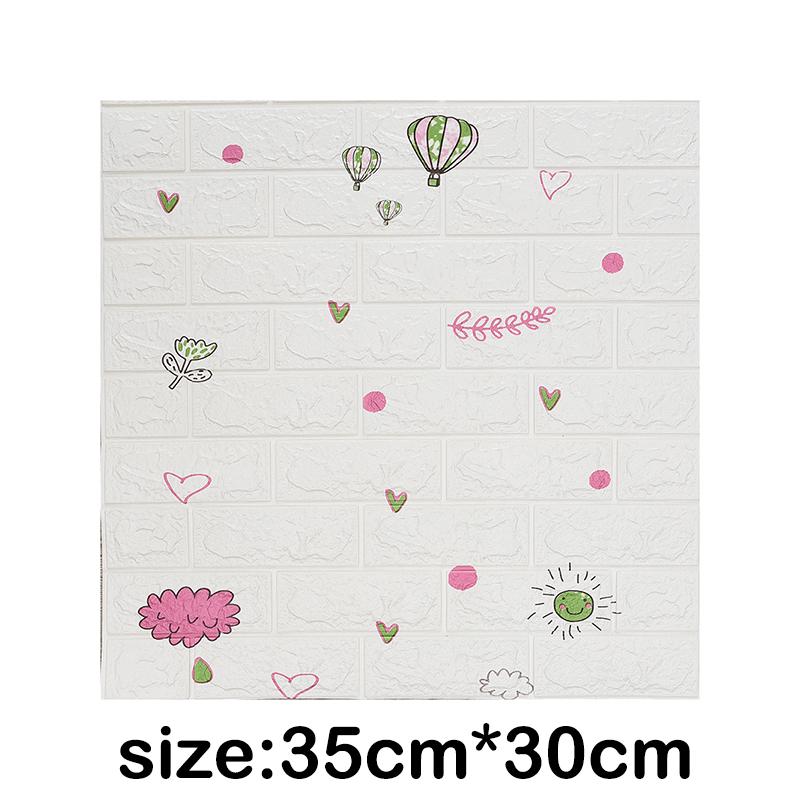 1/5/10Pcs 35*30cm 3D Design Wallpaper Wall Decoration Foam Brick Self Adhesive Waterproof Wall Sticker
