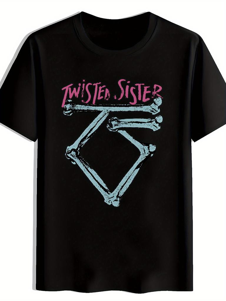 Black "Twisted Sister" Graphic T-shirt - Vintage Rock Band Design
