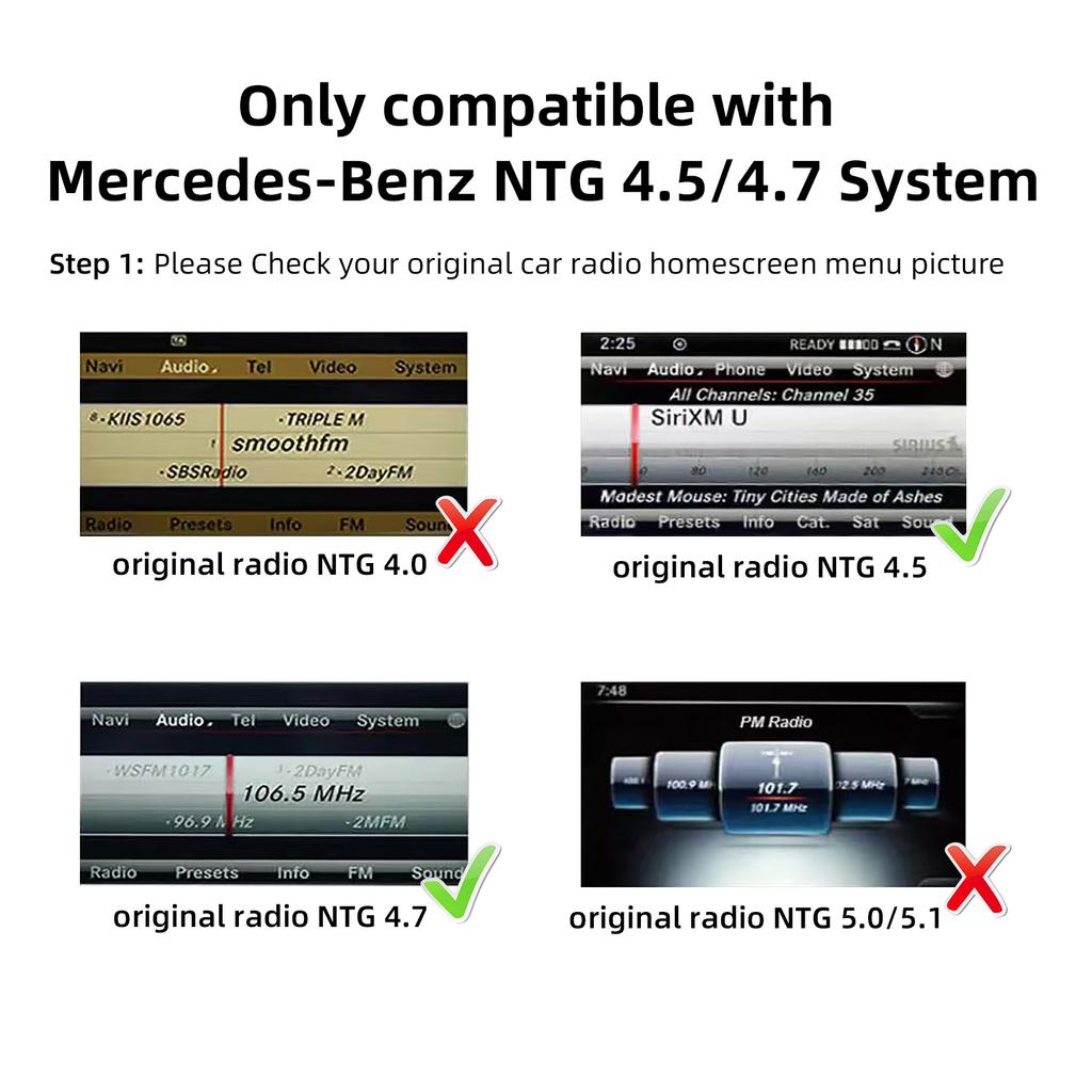 Ezonetronics Wireless CarPlay Android Auto retrofit kit decoder box for Mercedes Benz NTG 4.5 4.7 COMAND System 2011-2015
