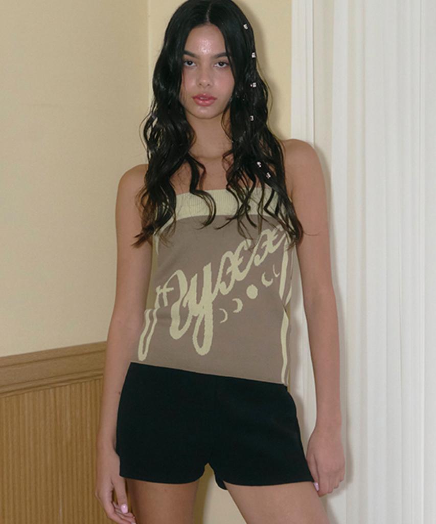 NYXX 2-Way Slant Logo Top Skirt Khaki