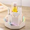 360-Degree Rotating Pen Holder Spinning Desk Organizer with 9 Tiered Compartments Multi-functional Makeup Brushes Holder for Office School Home