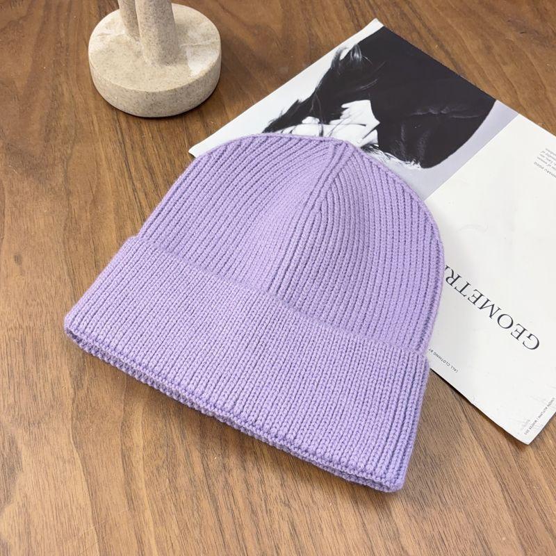 Knitted hat, can add logo autumn and winter cashmere warm and cold hat men's and women's pullover wool hat embroidery cold hat