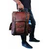 Vintage Genuine Real Goat Handmade Leather New Backpack Rucksack Unisex Shoulder