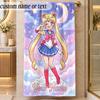 Beach TowelSailor Moon Custom Name Text Personalized Soft Towel for Beach Pool Indoor Home Decor Gift