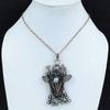 Рубиновый синий кулон с кианитом, медная проволока, кулон с драгоценным камнем, кулон ручной работы с лицом оленя, кулон с радужным лунным камнем, уникальные медные украшения