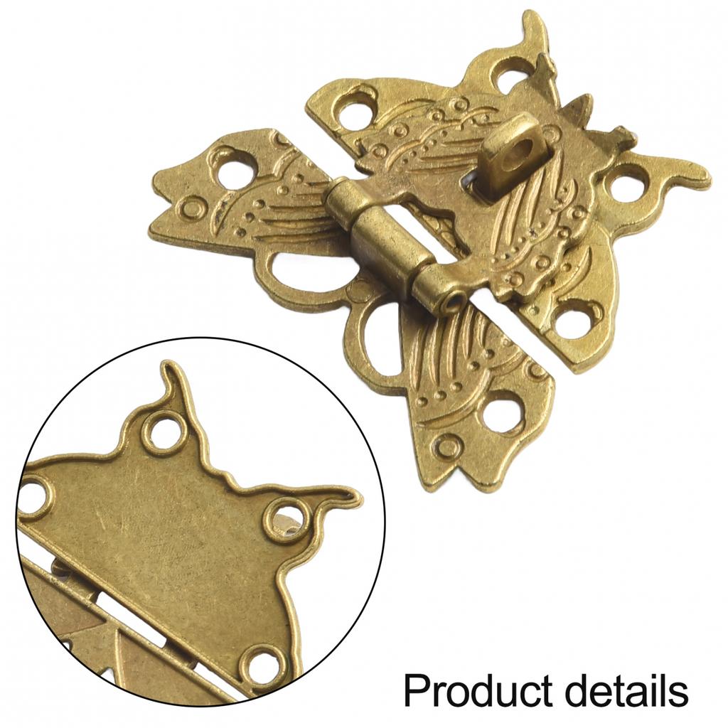 Antique Bronze Lock Butterfly Design Hasp Latch Jewelry Box Lock
