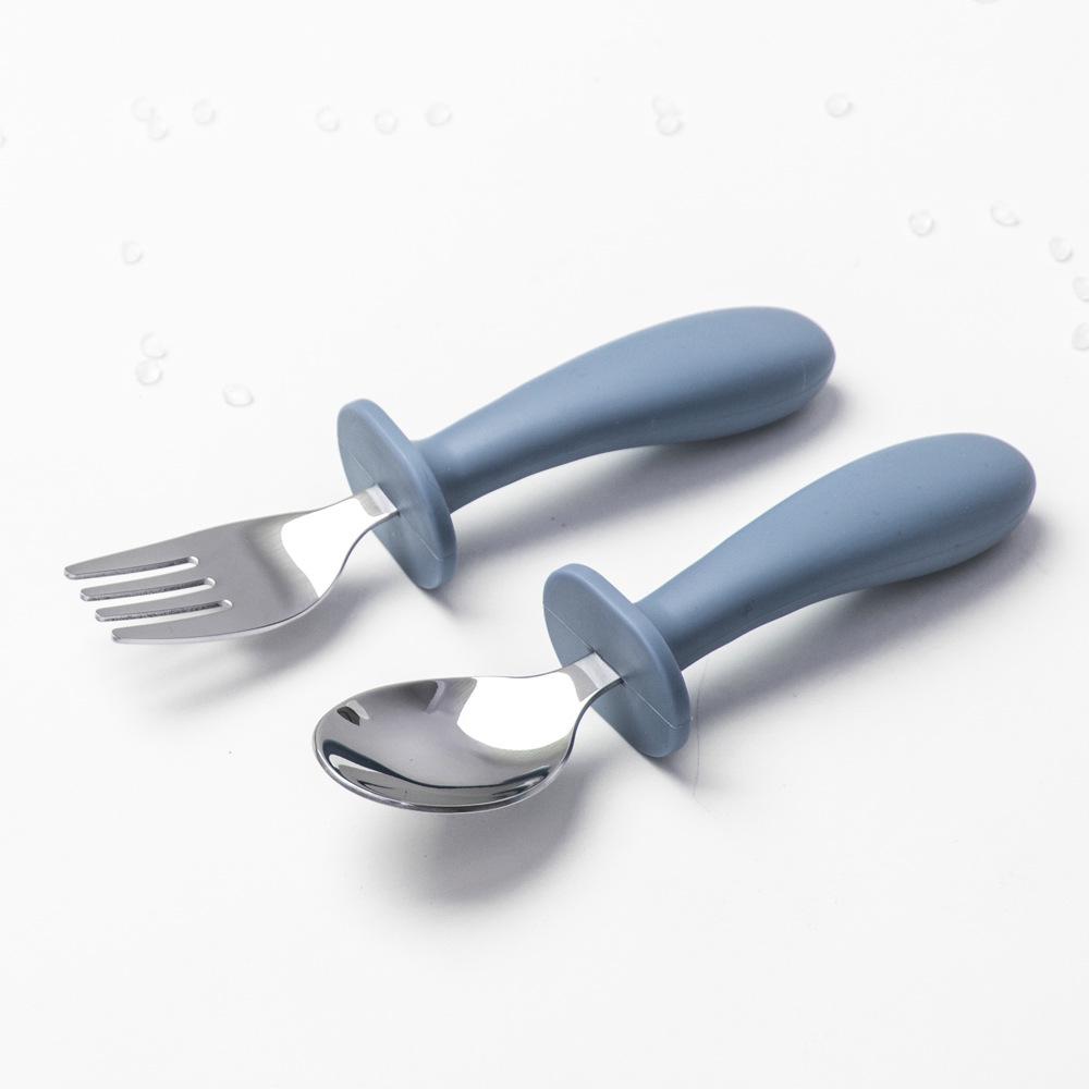 Детский обеденный набор из нержавеющей стали с противоскользящим силиконовым присосом и столовыми приборами