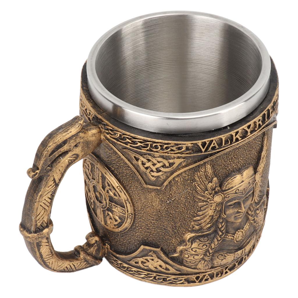 Beer Mug Stainless Steel Resin Double Layered High Temperature Resistant Pirate Pattern Beverage
