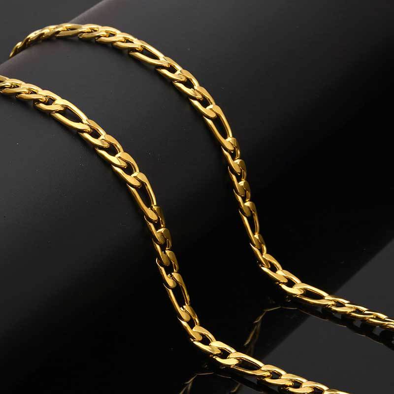 Stainless Steel Necklace Figaro Chain for Men and Women Stainless Steel Link Chain Necklace