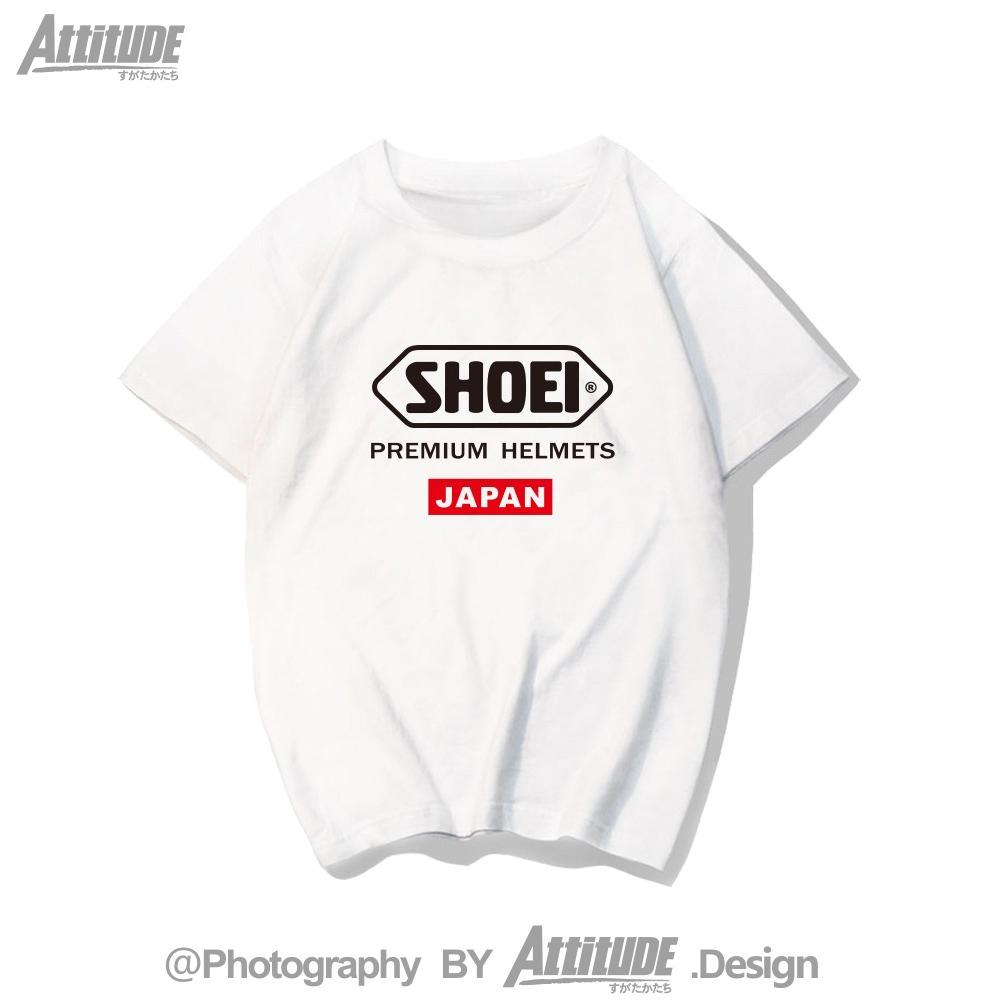 Japanese Motorcycle Locomotive Racing Car Sports Car Helmet SHOEI Pure Cotton Round Neck Shortsleeved Tshirt