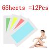 6 листов = 12 шт., летняя новая горячая распродажа, профессиональная двухсторонняя бумага для удаления волос с холодным воском для L