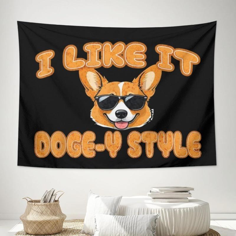 Fun Sunglasses Corgi Theme Digital printing polyester wall tapestry suitable for use in living rooms bedrooms offices bars party