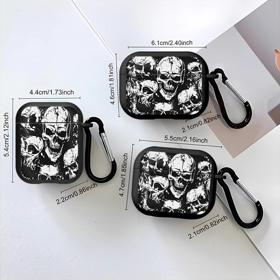Чехол для Airpods 4 Pro2 Pro3 2 Pro 3 1 Чехлы для наушников Покрытие также покрыто цветами-черепами