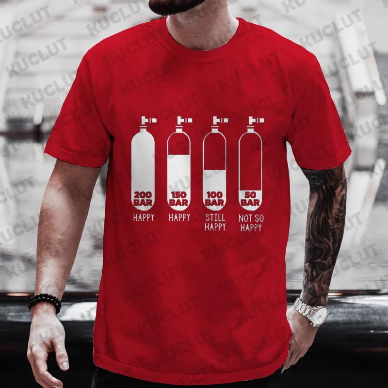 Diver 200 Bar Смешные футболки Мужские летние рубашки Harajuku с коротким рукавом Уличная одежда Топы свободного покроя Одежда для подводного плавания Мужская одежда