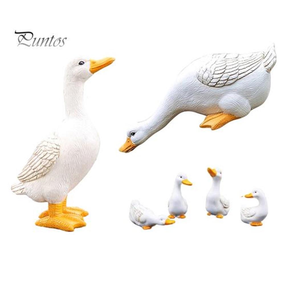 Статуя утки, высокая имитация, универсальная смола, художественное ремесло, модель утки для питьевой воды, садовые принадлежности
