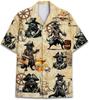 1D digital printing men's lapel short-sleeved shirt hot casual European and American thin breathable and quick-drying