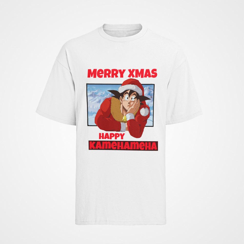T-Shirt Bio Baumwolle Merry Xmas Weihnachte Dragon Ball Son Goku Funny