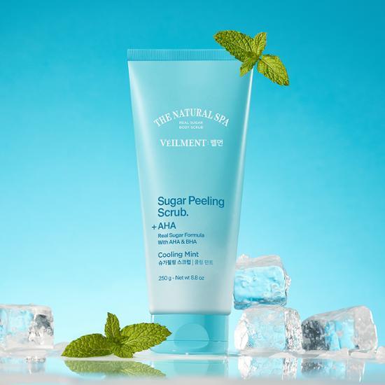 VEILMENT Сахарный пилинг-скраб 250 г 3 вида (Выберите 1) (Белая роза / Черная роза / Охлаждающая мята)