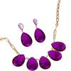 Элегантный геометрический фиолетовый набор украшений в форме капли: Подвеска и серьги-пусеты