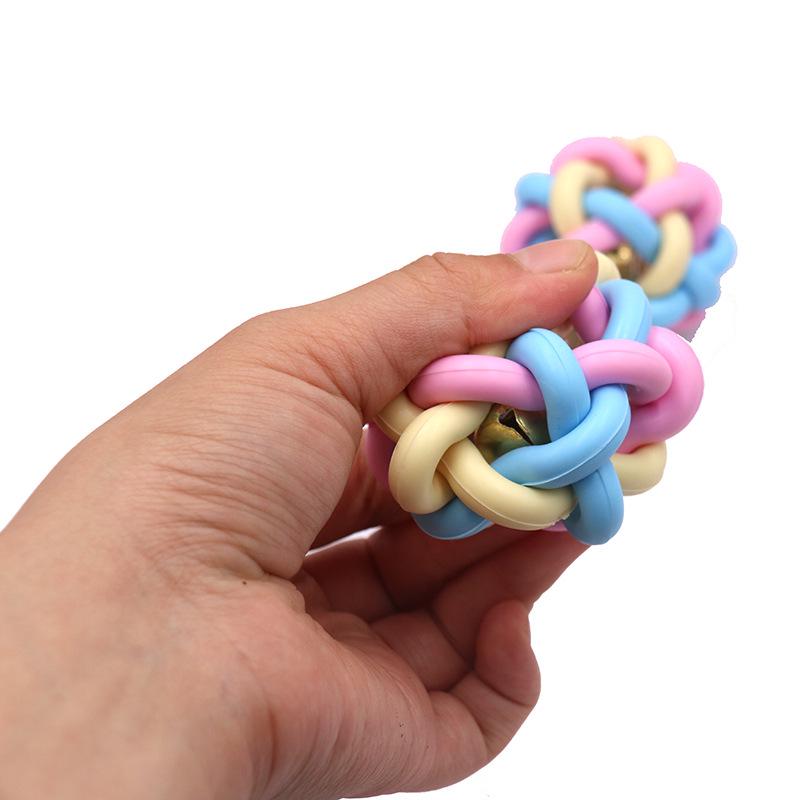 Красочные колокольчики и плетеные игрушки для прорезывания зубов для маленьких и средних собак и кошек - Устойчивы к укусам