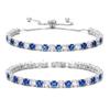 Adjustable Crystal Zircon Tennis Bracelet Women Geometric Design Multi-Color Alloy Jewelry Accessory