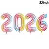 4pcs/set 2026 New Year Balloons Christmas Digital Foil Balloon Home Decor Chinese Spring Festival Baloon Navidad Party Supply