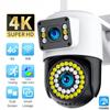 4K 8MP IP камера с двумя объективами 4G PTZ Wifi камера с двумя экранами, автоматическим слежением, двусторонней аудиосвязью, цветная камера ночного видения Yoosee