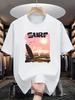 Women's Graphic Tee Men's 100% Cotton T-Shirt Short Sleeve "Surf California" Sunset Graphic Tee For Men Casual Beach & Summer Outfits Unisex,gift,Top