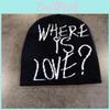 Style Hat Knitted For Women With Letter Detailing Warm Acrylic Winter Headgear