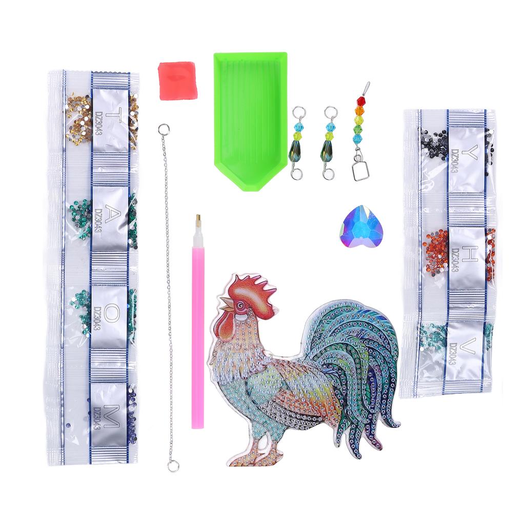 Rhinestone Painting DIY Production Fine Workmanship Rooster Pattern Rhinestone Art Painting