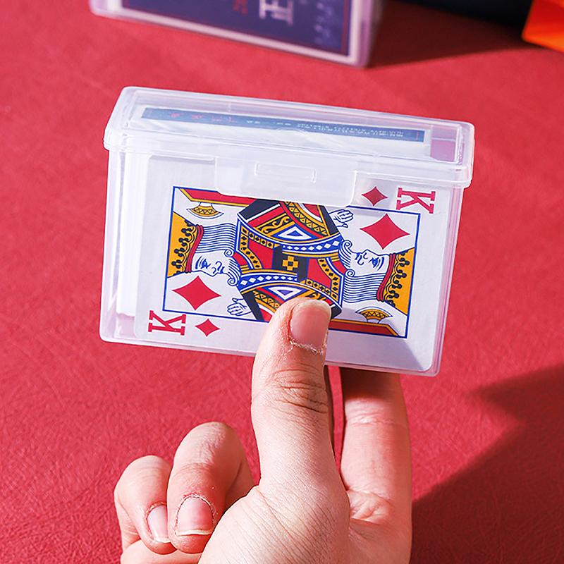1 шт. Игровой футляр для карт, прозрачная коробка для игральных карт, коробка для хранения игральных карт, держатель для колоды карт, органайзер для торговых карт