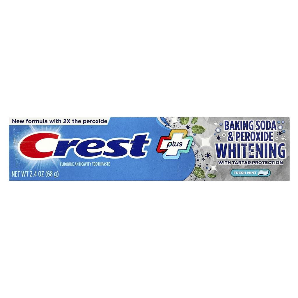 Crest Отбеливающая зубная паста с фтором и пищевой содой, свежая мята, 2,4 унции (68 г)