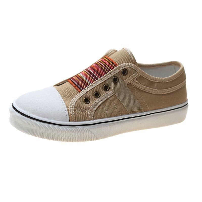 2024 New Fashion Versatile Comfortable and Lightweight Outdoor Sports Solid Color Flat Bottom Breathable External Wear Anti Slip Casual Canvas Shoes