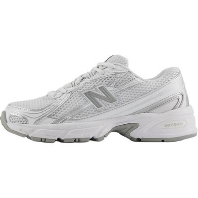 NB 740 Износостойкие Низкие Детские Кроссовки для Повседневной Носки Белые Серебристые Кроссовки GR740WM