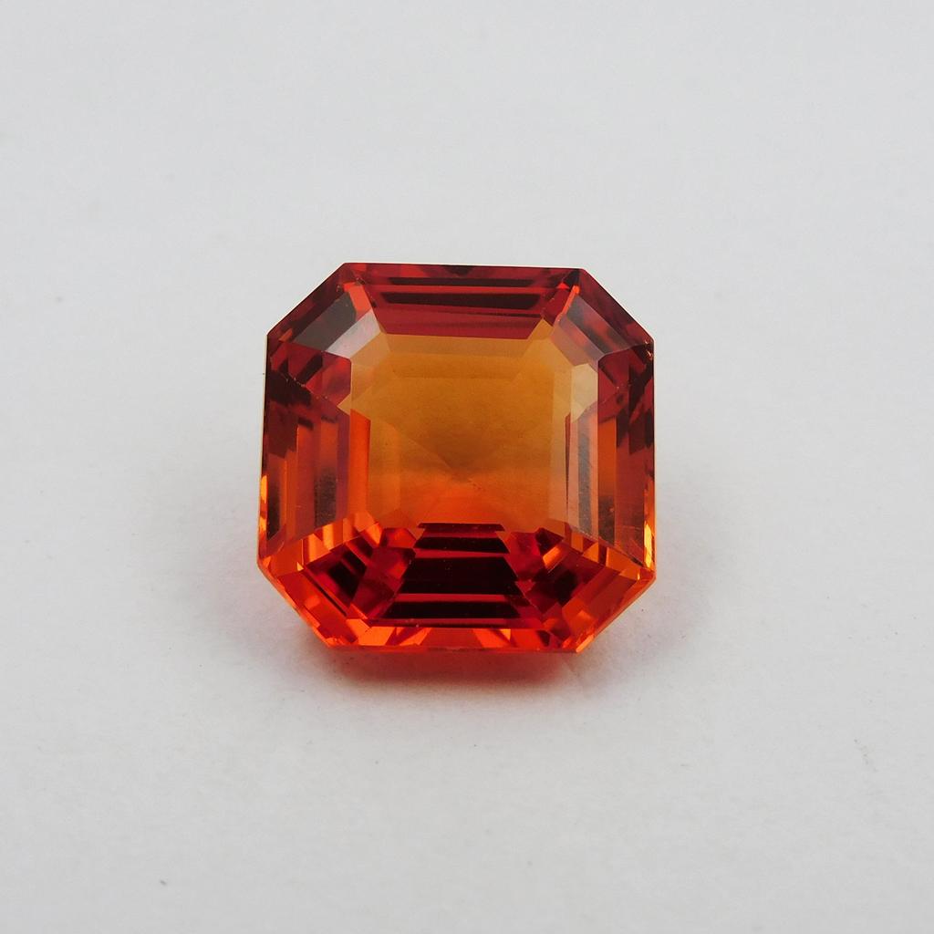 Natural Orange Sapphire Loose Gemstone 8.95 ct Square Cut September Birthstone for Gem Collections