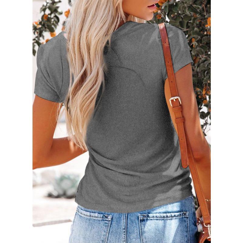 Spring Summer Women's T-shirt, Sexy V-neck Tops, Women's Short Sleeve T-shirt