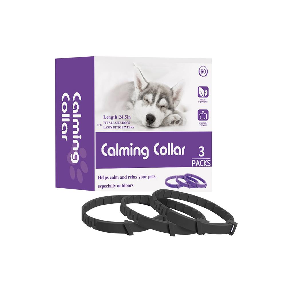 Pack Of 3 Dog Calming Collars With Long-lasting Release, Dog Calming Collars Help To Reduce Undesirable Behaviours, Stress In Puppies And Adul