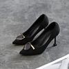 Весна и осень Новые темпераментные туфли на высоком каблуке с острым носком Профессиональная обувь Рабочая обувь для женщин