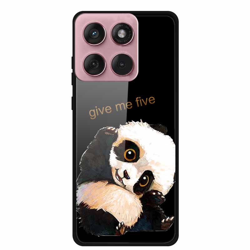 For Motorola Edge 60 60s 5G Glass Case Cartoon Soft Bumper Hard Tempered Glass Back Cover Case For Motorola Edge 60 Fusion Shell