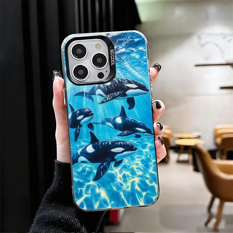 Orca Ocean Pattern Soft Phone Case for iPhone 15 16 17 Pro Max 17Air 16E 14 Plus 13 12 Mini Shockproof Cover Back Shell