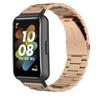 For Huawei Band 7 Stainless Steel Smart Watch Band Three Beads Replacement Strap with Folding Buckle
