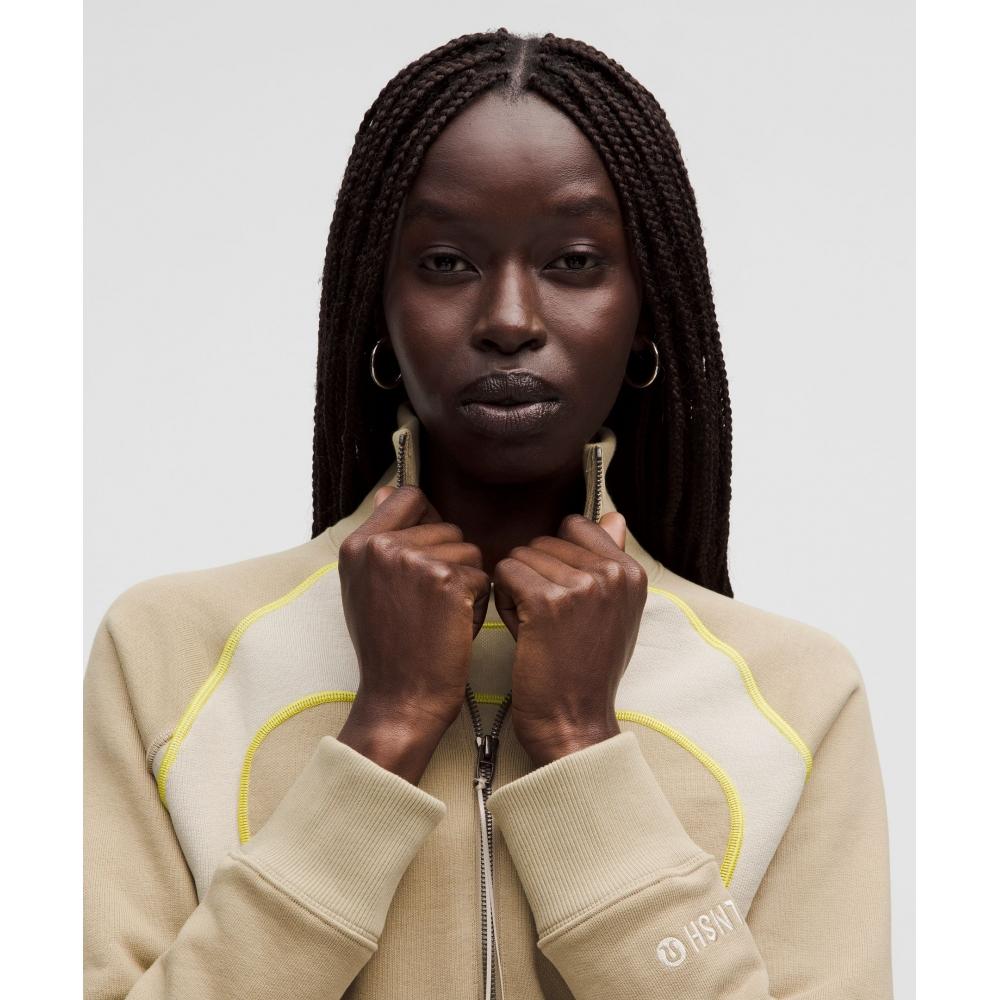 Lululemon Тяжелый французский терри на молнии Коллекция Slnsh Цвет Sheer Oak Mojave Tan