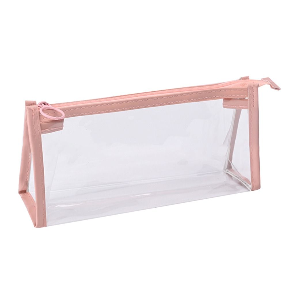 With Zipper Pencil Bag PVC Storage Bag Office School Supplies Triangular Pencil Case Student