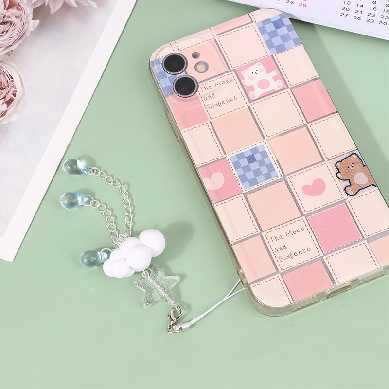 Kawaii Y2K Cloud Bell Orchid телефонная подвеска милый бисерный ручной работы милый брелок для девушки для камеры CCD Charms