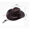 Ковбойская шляпа Cowgirl Регулируемый ремешок на подбородке Модные прочные шляпы из искусственной кожи Джазовые кепки