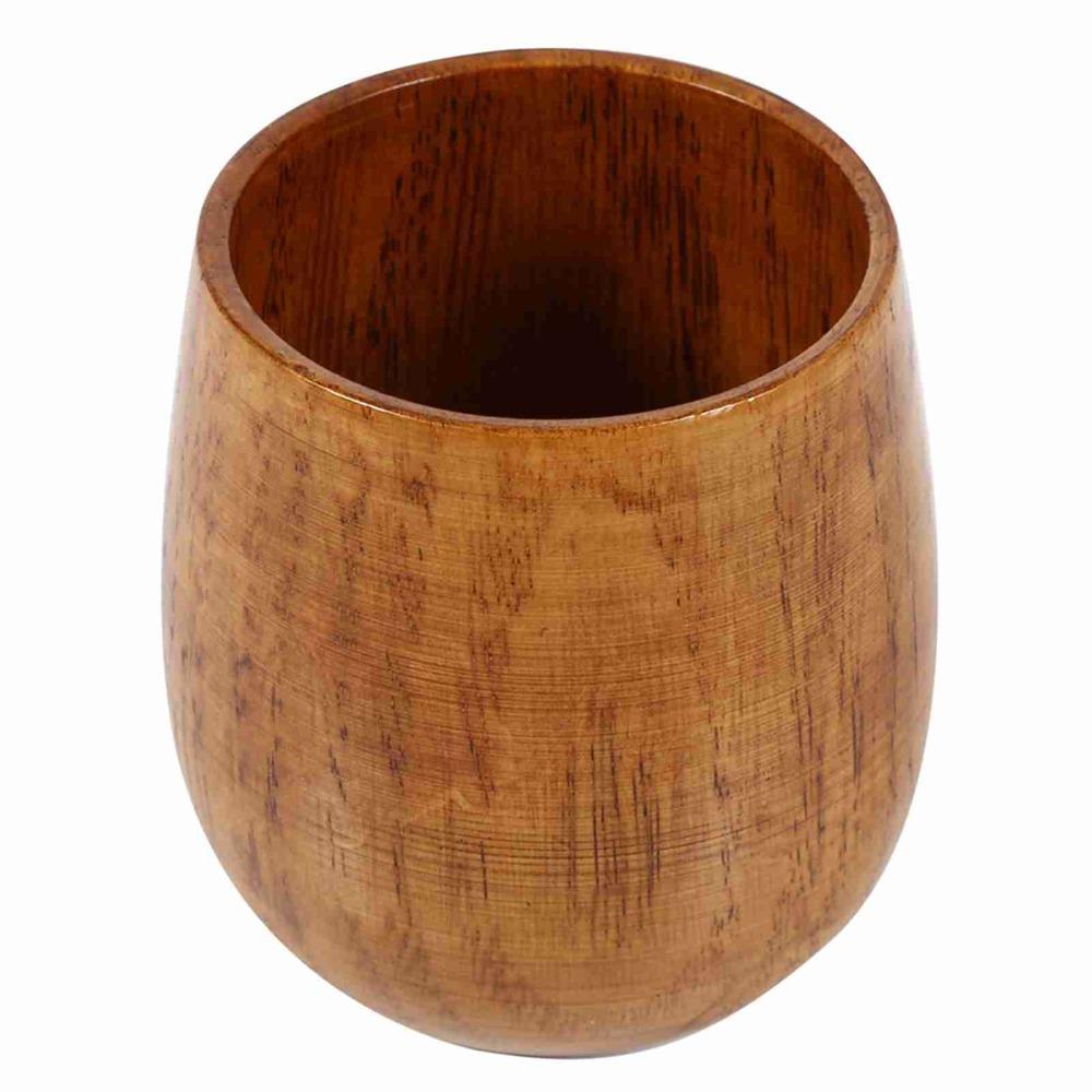 With Handhold Coffee Cup Heat Resist Beer Glass Light Weight Wooden Mug Daily Drinking