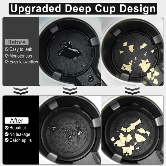 2Pcs Car Coasters Silicone Drink Cup Holder Protector with Handle Design Easy To Clean Car Water Coaster